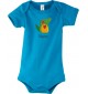 Baby Body mit tollen Motiven inkl Ihrem Wunschnamen Krokodil, Farbe hellblau, Größe 12-18 Monate