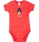 Baby Body mit tollen Motiven inkl Ihrem Wunschnamen Pinguin, Farbe rot, Größe 12-18 Monate
