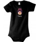 Baby Body mit tollen Motiven inkl Ihrem Wunschnamen Pinguin, Farbe schwarz, Größe 12-18 Monate