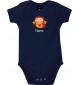 Baby Body mit tollen Motiven inkl Ihrem Wunschnamen Eule, Farbe blau, Größe 12-18 Monate