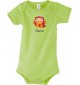 Baby Body mit tollen Motiven inkl Ihrem Wunschnamen Eule, Farbe gruen, Größe 12-18 Monate