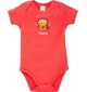 Baby Body mit tollen Motiven inkl Ihrem Wunschnamen Eule, Farbe rot, Größe 12-18 Monate