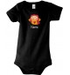 Baby Body mit tollen Motiven inkl Ihrem Wunschnamen Eule, Farbe schwarz, Größe 12-18 Monate