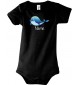 Baby Body mit tollen Motiven inkl Ihrem Wunschnamen Delfin, Farbe schwarz, Größe 12-18 Monate