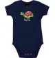 Baby Body mit tollen Motiven inkl Ihrem Wunschnamen Schildkröte, Farbe blau, Größe 12-18 Monate