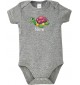 Baby Body mit tollen Motiven inkl Ihrem Wunschnamen Schildkröte, Farbe grau, Größe 12-18 Monate