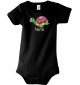 Baby Body mit tollen Motiven inkl Ihrem Wunschnamen Schildkröte, Farbe schwarz, Größe 12-18 Monate