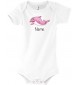 Baby Body mit tollen Motiven inkl Ihrem Wunschnamen Delfin, Farbe weiss, Größe 12-18 Monate