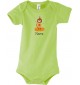 Baby Body mit tollen Motiven inkl Ihrem Wunschnamen Bär, Farbe gruen, Größe 12-18 Monate