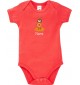 Baby Body mit tollen Motiven inkl Ihrem Wunschnamen Bär, Farbe rot, Größe 12-18 Monate