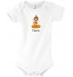 Baby Body mit tollen Motiven inkl Ihrem Wunschnamen Bär, Farbe weiss, Größe 12-18 Monate
