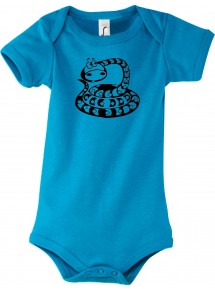 Baby Body Tiere Schlange Snake, hellblau, 3-6 Monate