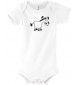 Baby Body Tiere Esel, weiss, 3-6 Monate