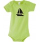 Cooler Baby Body Seegelboot, Jolle, Skipper, Kapitän, kult, Farbe gruen, Größe 12-18 Monate