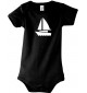 Cooler Baby Body Seegelboot, Jolle, Skipper, Kapitän, kult, Farbe schwarz, Größe 12-18 Monate