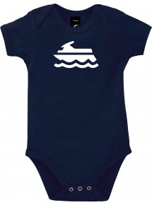 Cooler Baby Body Jetski, Boot, Skipper, Kapitän, kult, Farbe blau, Größe 12-18 Monate
