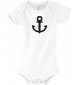 Cooler Baby Body Anker Boot Skipper Kapitän, kult, Farbe weiss, Größe 12-18 Monate