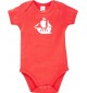 Cooler Baby Body Seegelyacht, Boot, Skipper, Kapitän, kult, Farbe rot, Größe 12-18 Monate
