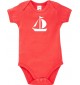 Cooler Baby Body Seegelboot, Jolle, Skipper, Kapitän, kult, Farbe rot, Größe 12-18 Monate