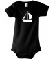 Cooler Baby Body Seegelboot, Jolle, Skipper, Kapitän, kult, Farbe schwarz, Größe 12-18 Monate