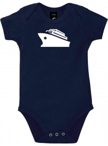 Cooler Baby Body Kreuzfahrtschiff, Passagierschiff, kult, Farbe blau, Größe 12-18 Monate