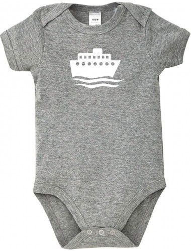 Cooler Baby Body Kreuzfahrtschiff, Passagierschiff, kult, Farbe grau, Größe 12-18 Monate