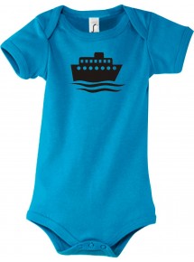 Cooler Baby Body Kreuzfahrtschiff, Passagierschiff, kult, Farbe hellblau, Größe 12-18 Monate