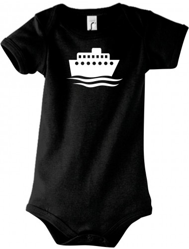 Cooler Baby Body Kreuzfahrtschiff, Passagierschiff, kult, Farbe schwarz, Größe 12-18 Monate