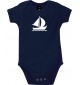 Cooler Baby Body Seegelboot, Jolle, Skipper, Kapitän, kult, Farbe blau, Größe 12-18 Monate