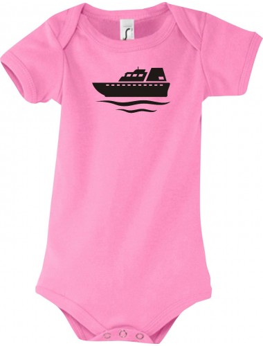 Cooler Baby Body Frachter, Übersee, Boot, Kapitän, kult, Farbe rosa, Größe 12-18 Monate