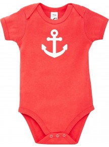 Cooler Baby Body Anker Boot Skipper Kapitän, kult, Farbe rot, Größe 12-18 Monate