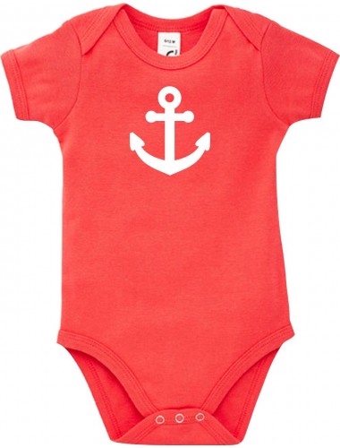 Cooler Baby Body Anker Boot Skipper Kapitän, kult, Farbe rot, Größe 12-18 Monate