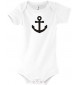Cooler Baby Body Anker Boot Skipper Kapitän, kult, Farbe weiss, Größe 12-18 Monate