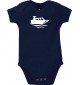 Cooler Baby Body Motorboot, Yacht, Boot, Kapitän, kult, Farbe blau, Größe 12-18 Monate