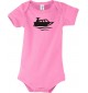 Cooler Baby Body Motorboot, Yacht, Boot, Kapitän, kult, Farbe rosa, Größe 12-18 Monate