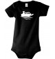 Cooler Baby Body Motorboot, Yacht, Boot, Kapitän, kult, Farbe schwarz, Größe 12-18 Monate