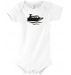 Cooler Baby Body Motorboot, Yacht, Boot, Kapitän, kult, Farbe weiss, Größe 12-18 Monate