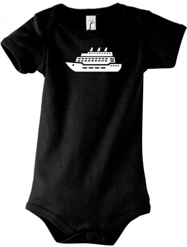 Cooler Baby Body Kreuzfahrtschiff, Passagierschiff, kult, Farbe schwarz, Größe 12-18 Monate
