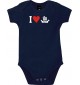 Cooler Baby Body I Love Wikingerschiff, Kapitän, kult, Farbe blau, Größe 12-18 Monate