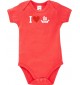 Cooler Baby Body I Love Wikingerschiff, Kapitän, kult, Farbe rot, Größe 12-18 Monate