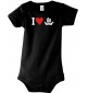 Cooler Baby Body I Love Wikingerschiff, Kapitän, kult, Farbe schwarz, Größe 12-18 Monate