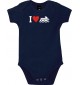 Cooler Baby Body I Love Jestski, Kapitän, kult, Farbe blau, Größe 12-18 Monate