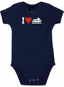 Cooler Baby Body I Love Jestski, Kapitän, kult, Farbe blau, Größe 12-18 Monate