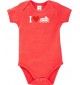 Cooler Baby Body I Love Jestski, Kapitän, kult, Farbe rot, Größe 12-18 Monate