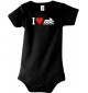 Cooler Baby Body I Love Jestski, Kapitän, kult, Farbe schwarz, Größe 12-18 Monate
