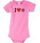 Cooler Baby Body I Love Steuerrrad, Kapitän, kult, Farbe rosa, Größe 12-18 Monate