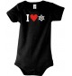 Cooler Baby Body I Love Steuerrrad, Kapitän, kult, Farbe schwarz, Größe 12-18 Monate