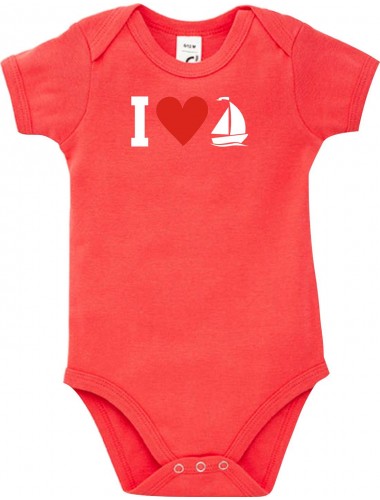 Cooler Baby Body I Love Seegelboot, Kapitän, kult, Größe3-24 Monate