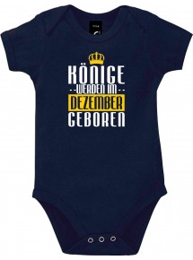 Baby Body Könige werden im Dezember geboren, blau, 12-18 Monate