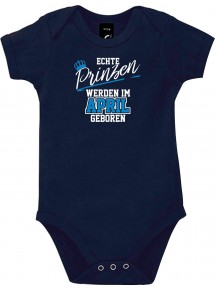 Baby Body Echte Prinzen werden im APRIL geboren, blau, 12-18 Monate